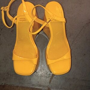 Jeffrey Campbell Bright Yellow Wedge Sandals